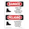 Signmission OSHA Sign, Steel Toe Shoes Required Area Bilingual, 10in X 7in Decal, 7" W, 10" H, Spanish OS-DS-D-710-VS-1580 - alternate 1